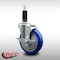 Service Caster 5'' SS Blue Poly Swivel 1-1/8'' Expanding Stem Caster with Brake SCC-SSEX20S514-PPUB-BLUE-TLB-118 - alternate 2